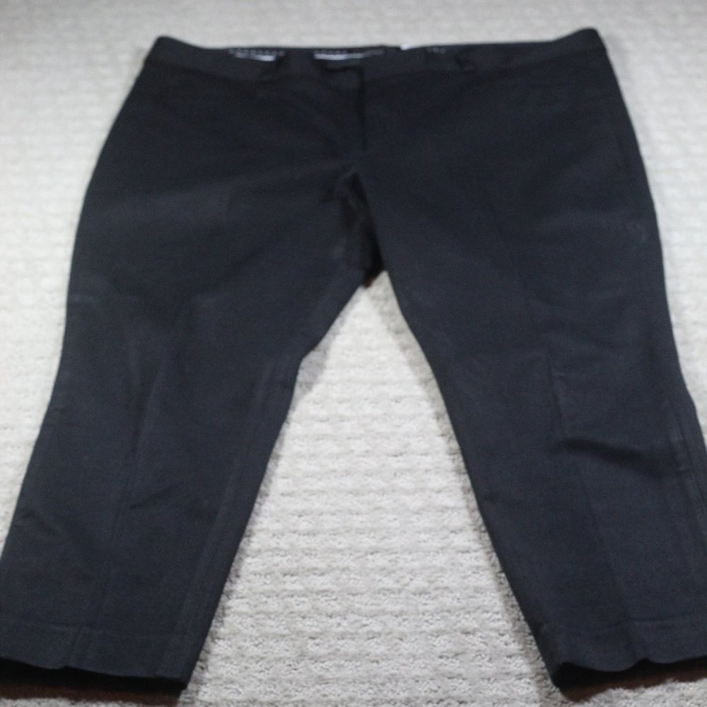 Banana Republic Size 14 Black Straight Leg Mid Rise Trousers